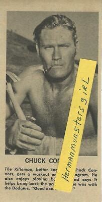 1962 CHUCK CONNORS MAGAZINE AD ARTICLE CLIPPING BEEFCAKE NO SHIRT