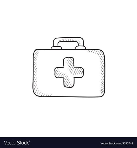 First Aid Kit Sketch Icon Royalty Free Vector Image
