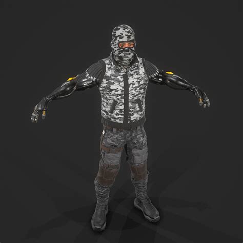 3d model sci fi soldier riged vr ar low poly rigged cgtrader