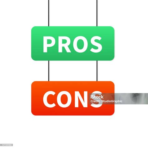 Pros Cons Street Signs Pros Versus Cons Simple Concept For Advantages