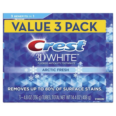 Crest 3d White Whitening Toothpaste Arctic Fresh Icy Cool Mint Flavor