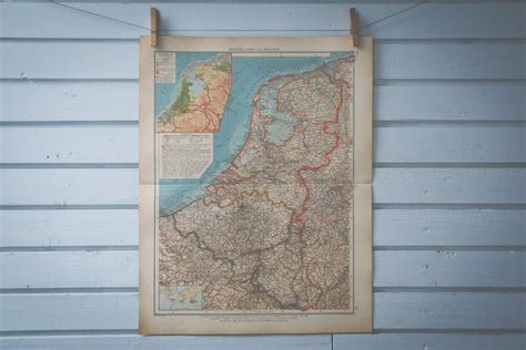 1906 vintage netherlands and belgium map etsy
