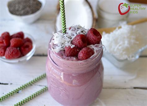 Coconut Raspberry Chia Smoothie Recipe For Healthy Skin Healthy Ideas For Kids
