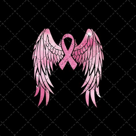 Pink Angel Wings Png Breast Cancer Awareness Png Pink Ribbon Etsy