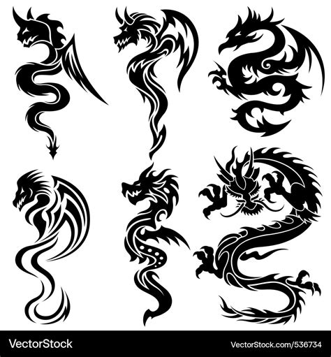 Chinese Dragon Tribal Tattoo Designs