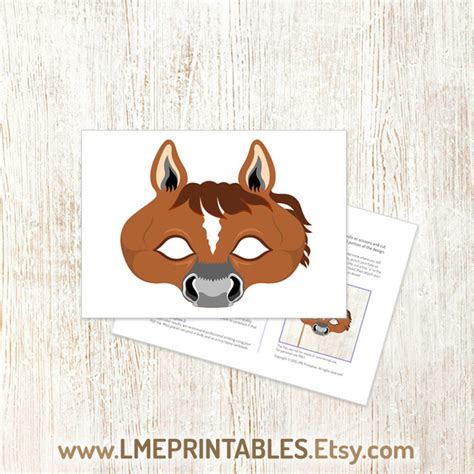 Horse Mask Printable Halloween Costume Brown Foal Diy Animal Farm