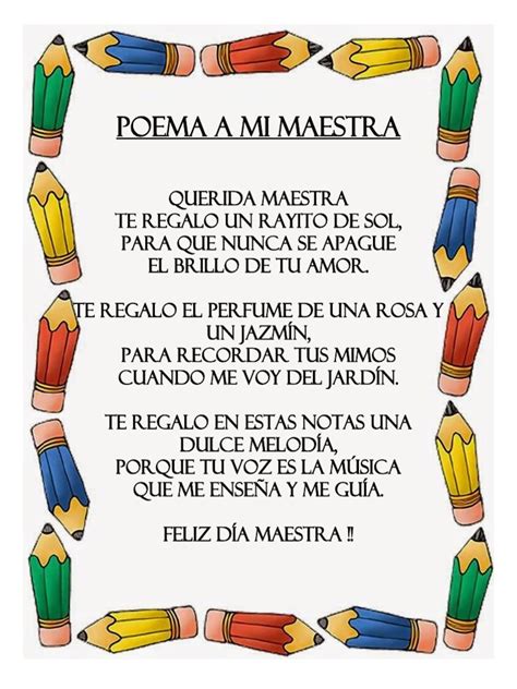 Poesia Poema A Mi Maestra Inicial Docx