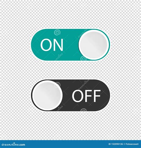 On Off Toggle Switch Buttons Vector Illustration Isolated On