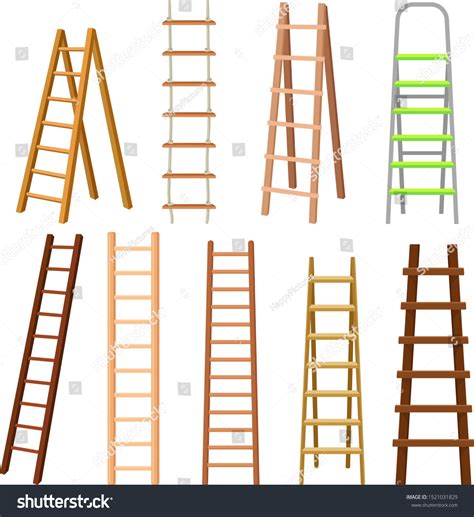 Multipurpose Set Different Ladders Vector Illustrations Vector De