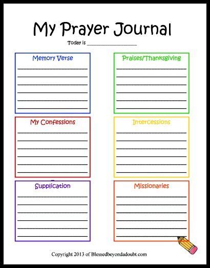 Prayer Journal Printables For Kids Tedy Printable Activities