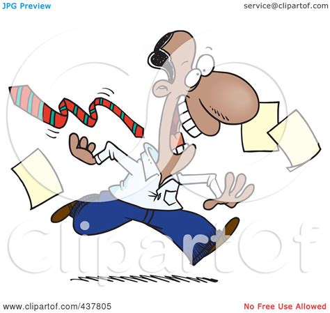 Royalty Free Rf Clip Art Illustration Of A Cartoon Businessman Tripping Off His Tie And