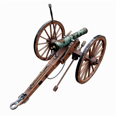 6 Pounder Smoothbore Field Cannon 3d Model