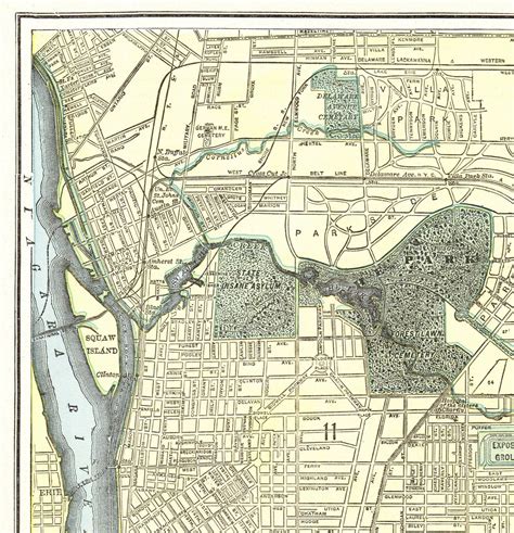 1891 Antique Buffalo Street Map Of Buffalo New York Vintage Etsy