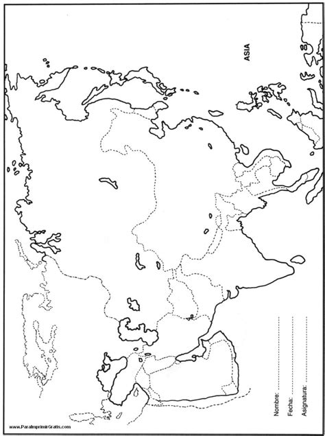3 mapa físico de asia con relieves y ríos. Mapa Fisico De Asia Para Colorear