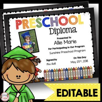 Previous post 14+ preschool graduation certificate printables free. Preschool Diplomas - Certificates EDITABLE - Chalkboard - Graduation - Promotion | Preschool ...