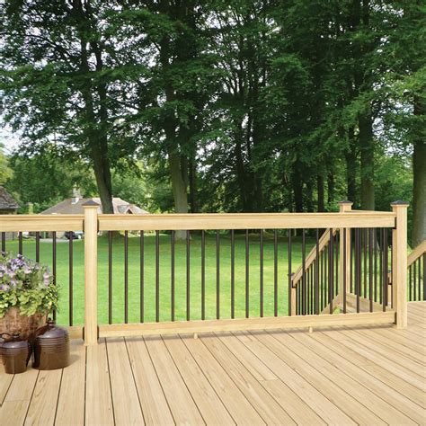 Shop the best selection of deck railing kits, ada grippable handrails, connectors, and pick up great deck railing ideas from top brands like azek, trex, timbertech, fortress, westbury, and deckorators. DeckoRail 8 ft. Aluminum Pressure-Treated Southern Yellow ...