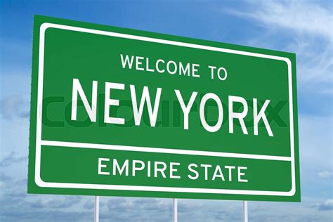 Welcome To New York State Road Sign Stock Image Colourbox