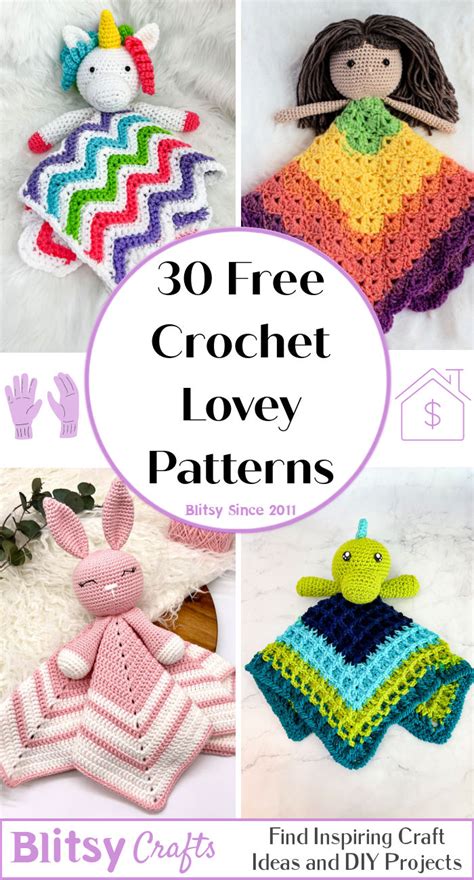 30 Free Crochet Lovey Patterns Blanket Pattern Blitsy