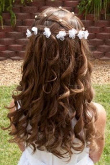 We are always honored to have a chance to help you with your child's memorable hair day. First communion hairstyles long hair