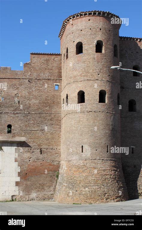 Bastion In Surrounding Walls Of Rome Italy Stock Photo Alamy