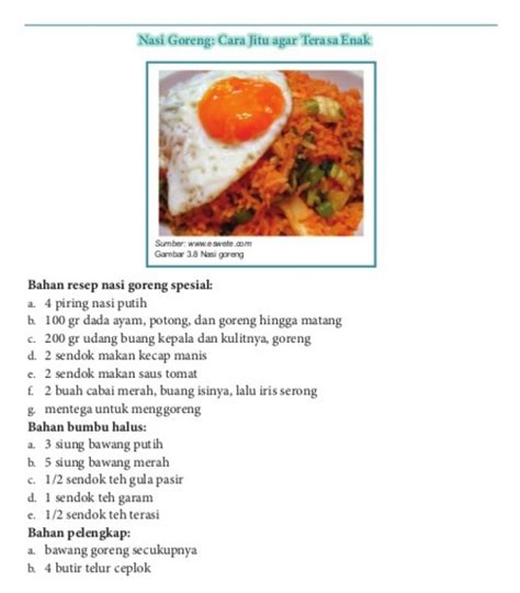 Teks Prosedur Langkah Langkah Membuat Nasi Goreng