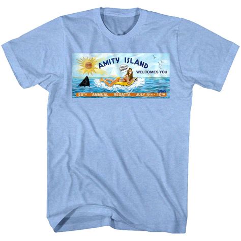 Jaws Amity Island Regatta Cartoon Mens T Shirt Societees