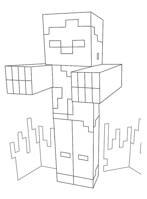 minecraft zombies coloring page  printable coloring pages  kids