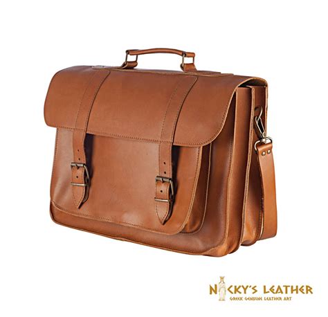 Leather Laptop Bag 15 Inch Leather Messenger Bag In Tobacco Etsy