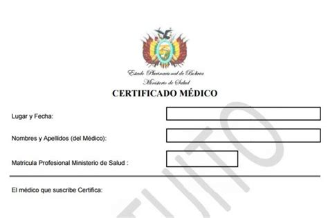 Certificado Medico De Salud