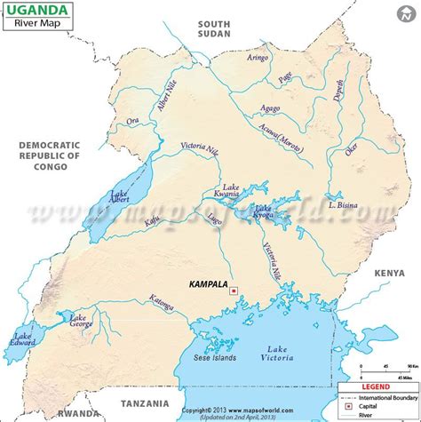 Rivers In Uganda Map Rivers In Uganda