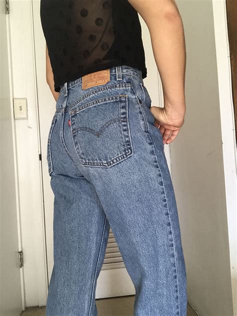 vintage levi s 512 high waist mom jeans slim fit tapered leg natural wash mom jeans