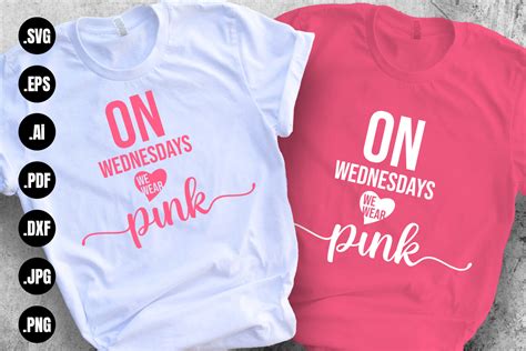 On Wednesdays We Wear Pink Svg Graphic By 99siamvector · Creative Fabrica