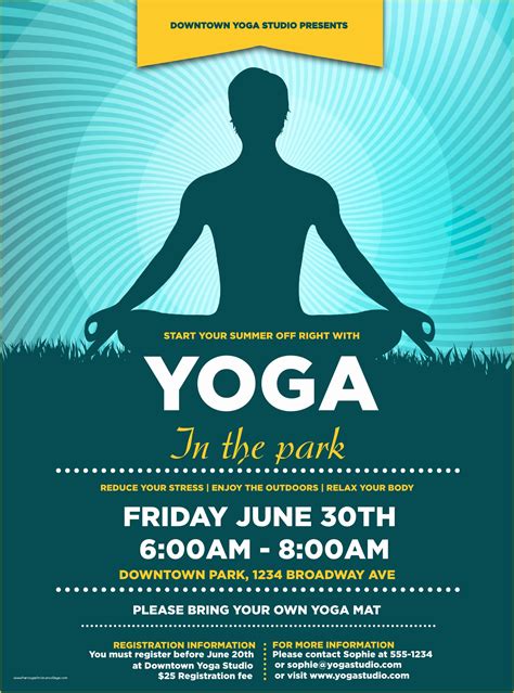 Yoga Flyer Template For Microsoft Word Downloadable And Free Mopamatic
