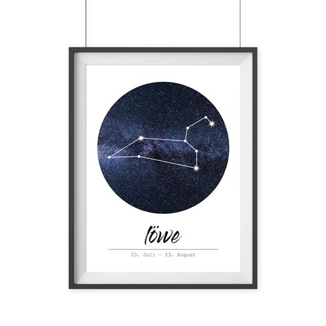 Hier werden die eigenschaften des sternzeichen löwe ausführlich dargestellt. Poster Sternzeichen LÖWE Sternbild A4 - halloBliss