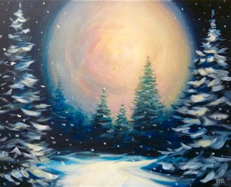 Winter Moon Painting Projects Painting Crafts Painting And Drawing