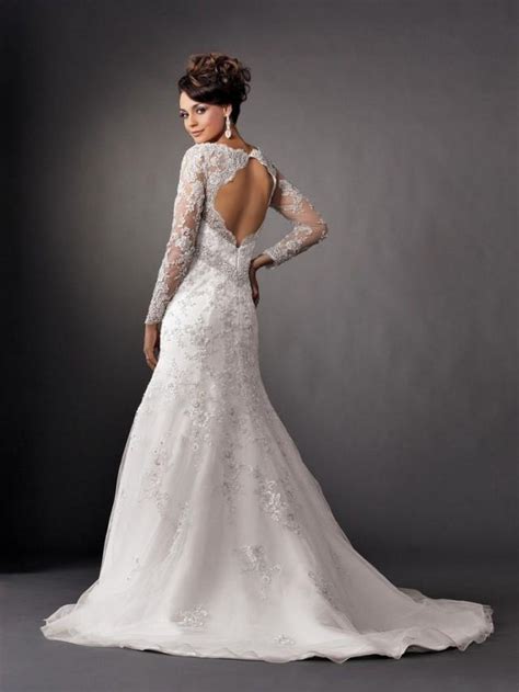 Backless Dresses Long Sleeve Lace Wedding Gowns Weddbook
