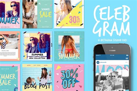 Celebgraminstagram Fashion Pack ~ Social Media Templates