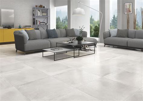 Rectified Concrete Effect Light Grey Matt Porcelain Floor Tile