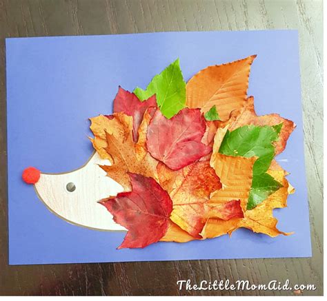 Fall Leaf Hedgehog Craft For Kids The Little Mom Aid