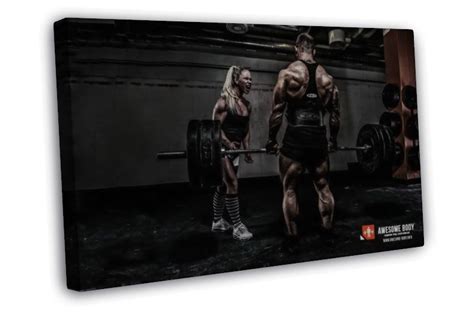bodybuilding fitness motivational art gym room decoration 20x16 inch framed canvas pr