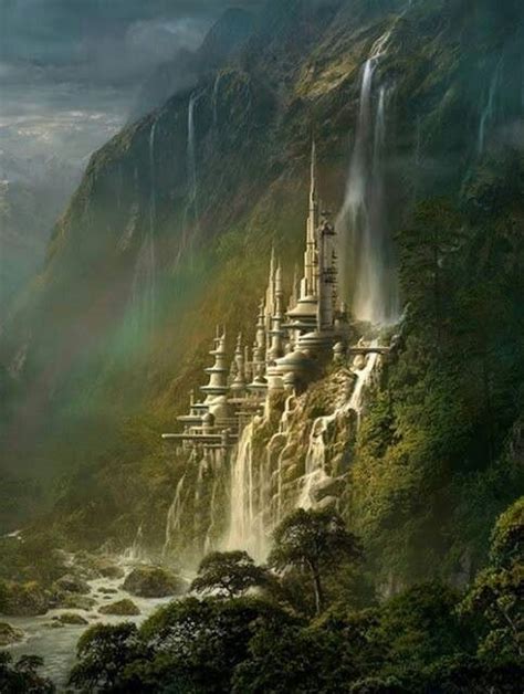 Pin By Chelsea Jackson On Drawing Ideas Fantasy Landscape Waterfall