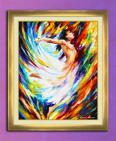 Angel Flight Framed — Palette Knife Oil Painting On Canvas By Leonid