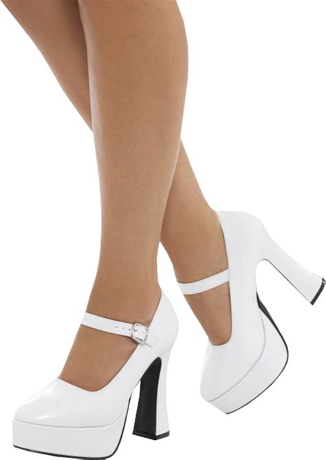 Women 70s Fancy Dress Disco Party Footwear Ladies Platform Heel Shoes