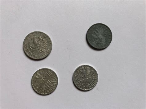 4 X Old Austrian Osterreich Coins 1947 1978 50 Groschen 10 Groschen