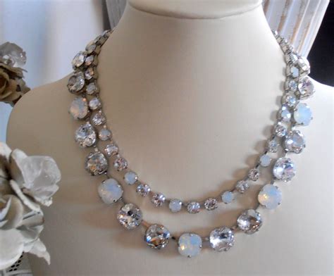 Swarovski Crystal Statement Necklace Wedding And Bridal Jewelry