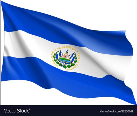 Waving Flag Of El Salvador Royalty Free Vector Image
