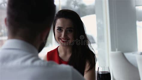 Young Couple Flirting With Legs At The Restaurant Under The Table Stock Image Image Of