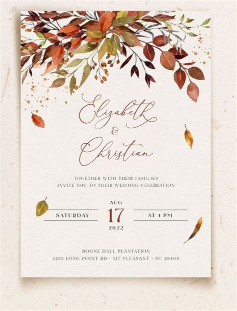 30 Inspiring Autumn Wedding Invitation Ideas One Fab Day Wedding