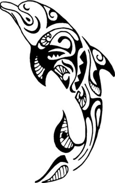 Tribal Dolphin Design Free Vector
