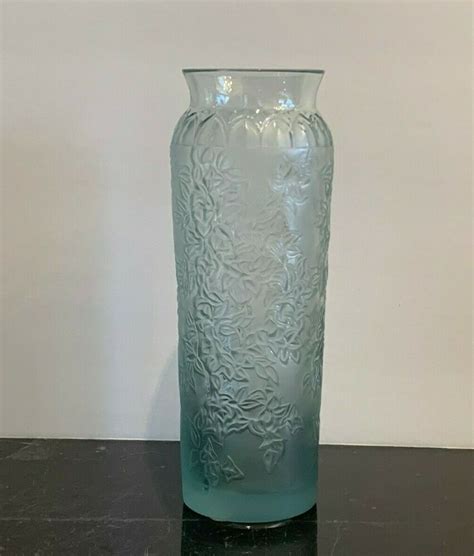 Lalique Bougainvillier Blossom Bluegrey Vase Ebay